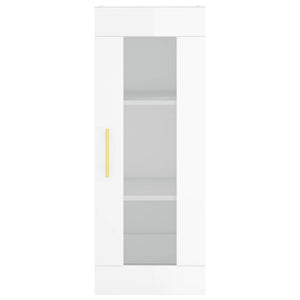 vidaXL Highboard High Gloss White 34.5x34x180 cm Engineered Wood