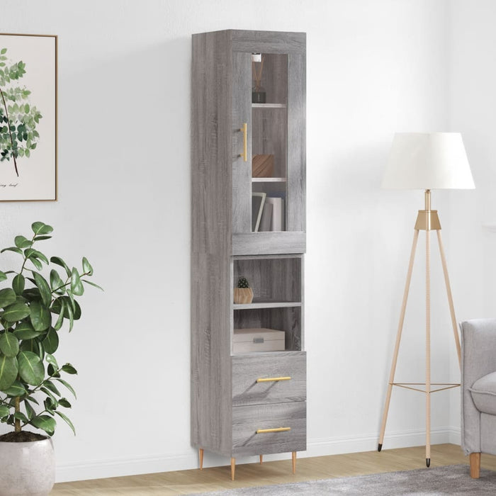 vidaXL Highboard Grey Sonoma 34.5x34x180 cm Engineered Wood