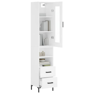 vidaXL Highboard White 34.5x34x180 cm Engineered Wood