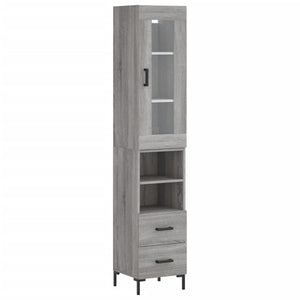 vidaXL Highboard Grey Sonoma 34.5x34x180 cm Engineered Wood