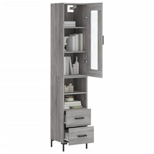 vidaXL Highboard Grey Sonoma 34.5x34x180 cm Engineered Wood