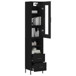 vidaXL Highboard Black 34.5x34x180 cm Engineered Wood