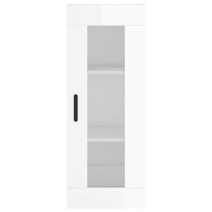 vidaXL Highboard High Gloss White 34.5x34x180 cm Engineered Wood