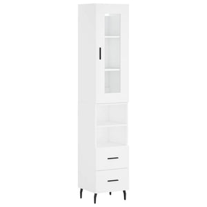 vidaXL Highboard White 34.5x34x180 cm Engineered Wood