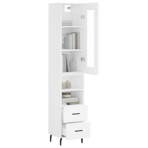 vidaXL Highboard White 34.5x34x180 cm Engineered Wood