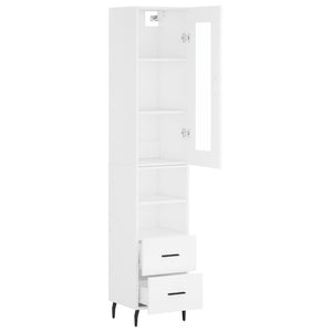 vidaXL Highboard White 34.5x34x180 cm Engineered Wood