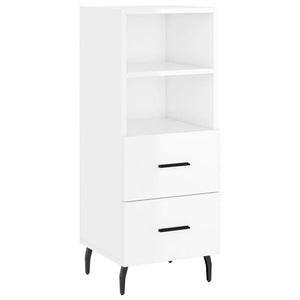 vidaXL Highboard High Gloss White 34.5x34x180 cm Engineered Wood