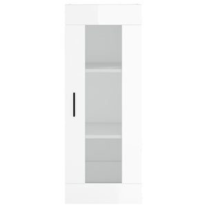 vidaXL Highboard High Gloss White 34.5x34x180 cm Engineered Wood