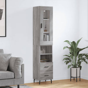 vidaXL Highboard Grey Sonoma 34.5x34x180 cm Engineered Wood