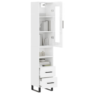 vidaXL Highboard High Gloss White 34.5x34x180 cm Engineered Wood