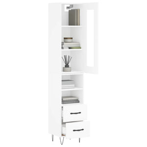 vidaXL Highboard White 34.5x34x180 cm Engineered Wood