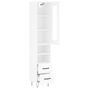 vidaXL Highboard White 34.5x34x180 cm Engineered Wood