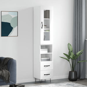 vidaXL Highboard White 34.5x34x180 cm Engineered Wood