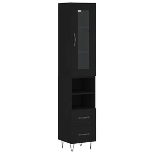 vidaXL Highboard Black 34.5x34x180 cm Engineered Wood