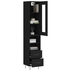 vidaXL Highboard Black 34.5x34x180 cm Engineered Wood