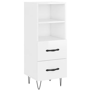 vidaXL Highboard High Gloss White 34.5x34x180 cm Engineered Wood