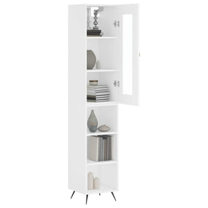 vidaXL Highboard White 34.5x34x180 cm Engineered Wood