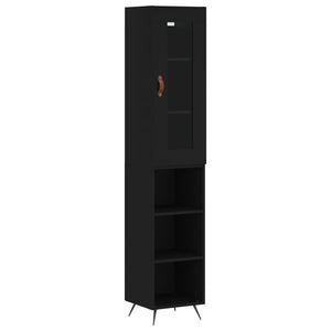 vidaXL Highboard Black 34.5x34x180 cm Engineered Wood