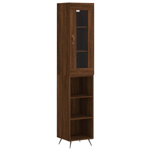 vidaXL Highboard Brown Oak 34.5x34x180 cm Engineered Wood