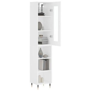 vidaXL Highboard White 34.5x34x180 cm Engineered Wood