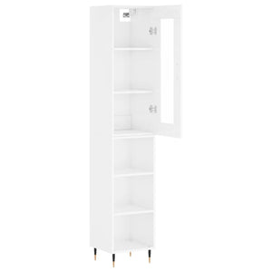 vidaXL Highboard High Gloss White 34.5x34x180 cm Engineered Wood