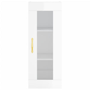 vidaXL Highboard High Gloss White 34.5x34x180 cm Engineered Wood