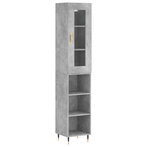 vidaXL Highboard Concrete Grey 34.5x34x180 cm Engineered Wood