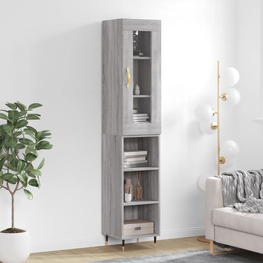 vidaXL Highboard Grey Sonoma 34.5x34x180 cm Engineered Wood