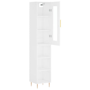 vidaXL Highboard White 34.5x34x180 cm Engineered Wood