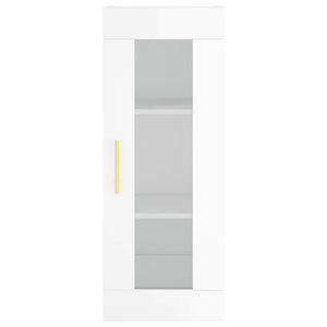 vidaXL Highboard High Gloss White 34.5x34x180 cm Engineered Wood