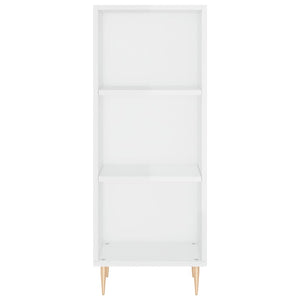 vidaXL Highboard High Gloss White 34.5x34x180 cm Engineered Wood