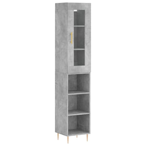 vidaXL Highboard Concrete Grey 34.5x34x180 cm Engineered Wood