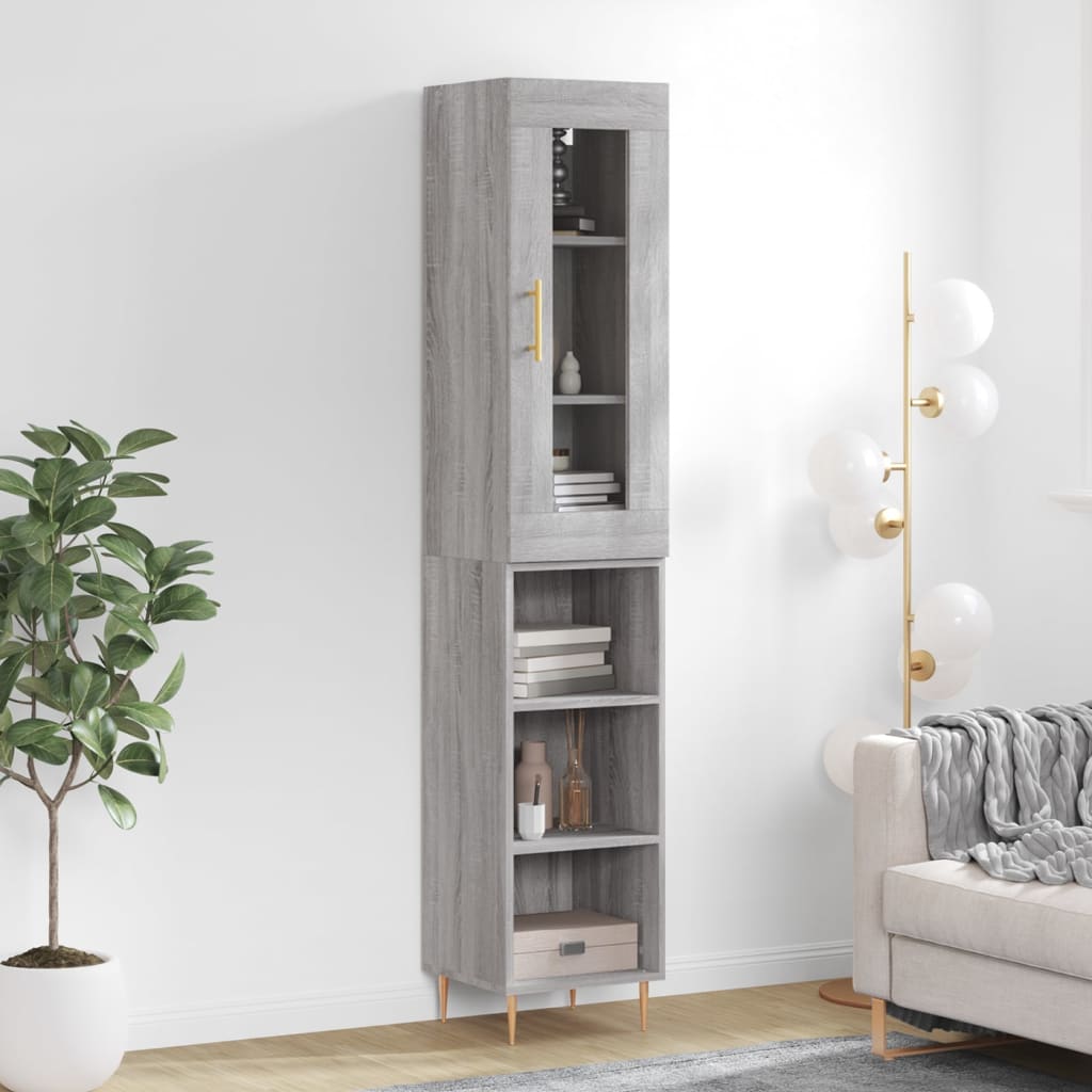 vidaXL Highboard Grey Sonoma 34.5x34x180 cm Engineered Wood