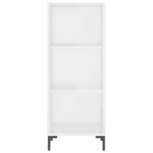 vidaXL Highboard High Gloss White 34.5x34x180 cm Engineered Wood