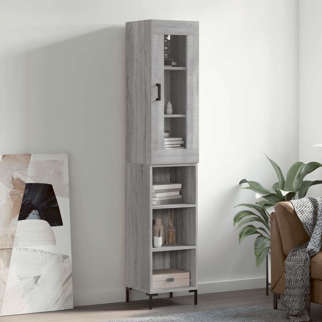 vidaXL Highboard Grey Sonoma 34.5x34x180 cm Engineered Wood