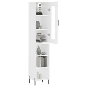 vidaXL Highboard White 34.5x34x180 cm Engineered Wood