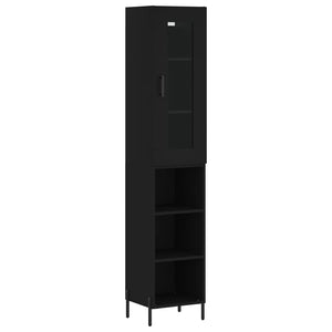 vidaXL Highboard Black 34.5x34x180 cm Engineered Wood