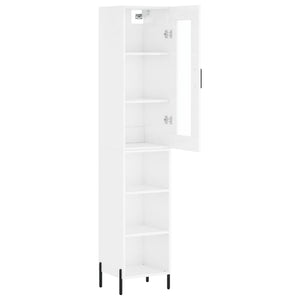 vidaXL Highboard High Gloss White 34.5x34x180 cm Engineered Wood