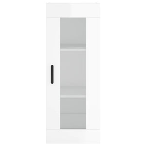 vidaXL Highboard High Gloss White 34.5x34x180 cm Engineered Wood