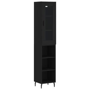 vidaXL Highboard Black 34.5x34x180 cm Engineered Wood