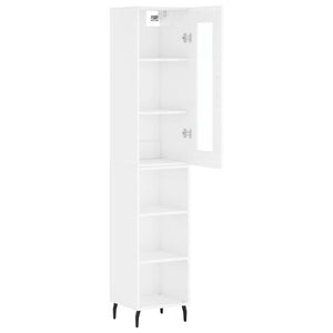 vidaXL Highboard High Gloss White 34.5x34x180 cm Engineered Wood