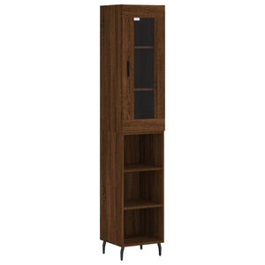 vidaXL Highboard Brown Oak 34.5x34x180 cm Engineered Wood