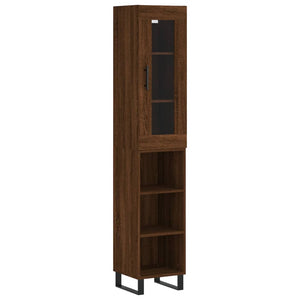 vidaXL Highboard Brown Oak 34.5x34x180 cm Engineered Wood