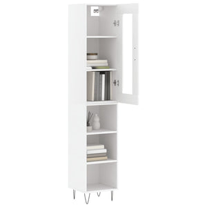 vidaXL Highboard White 34.5x34x180 cm Engineered Wood