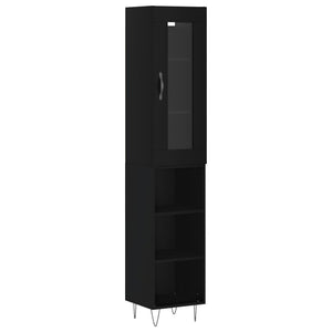 vidaXL Highboard Black 34.5x34x180 cm Engineered Wood