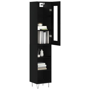 vidaXL Highboard Black 34.5x34x180 cm Engineered Wood