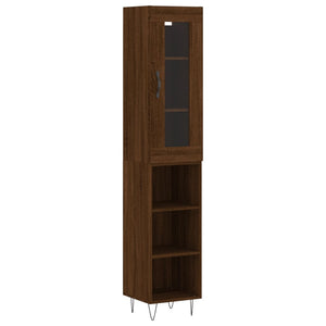 vidaXL Highboard Brown Oak 34.5x34x180 cm Engineered Wood