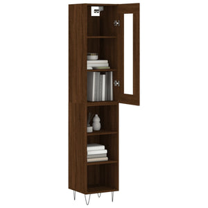 vidaXL Highboard Brown Oak 34.5x34x180 cm Engineered Wood