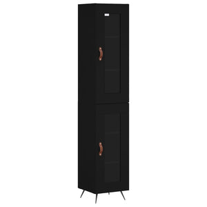 vidaXL Highboard Black 34.5x34x180 cm Engineered Wood