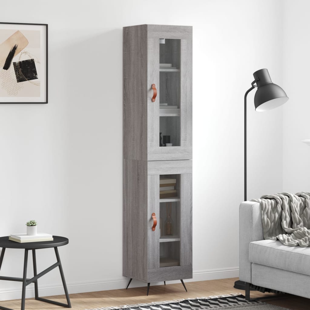 vidaXL Highboard Grey Sonoma 34.5x34x180 cm Engineered Wood